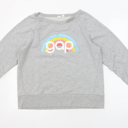 Gap Mens Grey Cotton Pullover Sweatshirt Size M - Logo