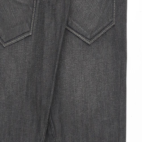 Topman Mens Grey Cotton Straight Jeans Size 32 in L30 in Regular Zip