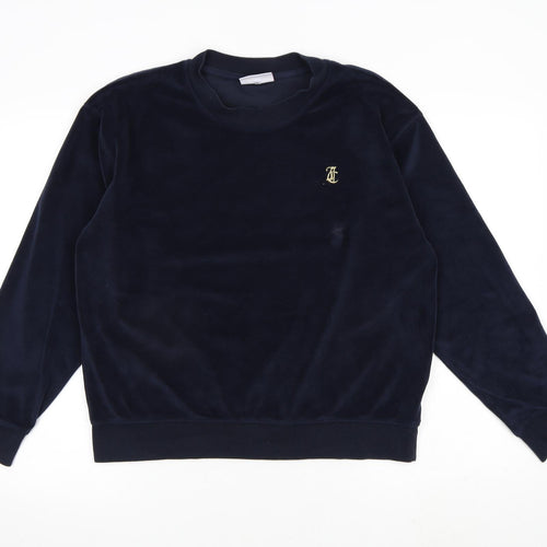 Juicy Couture Womens Blue Polyester Pullover Sweatshirt Size M Pullover