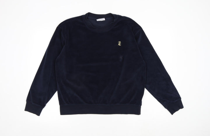 Juicy Couture Womens Blue Polyester Pullover Sweatshirt Size M Pullover