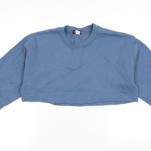 PRETTYLITTLETHING Womens Blue Cotton Pullover Sweatshirt Size M Pullover