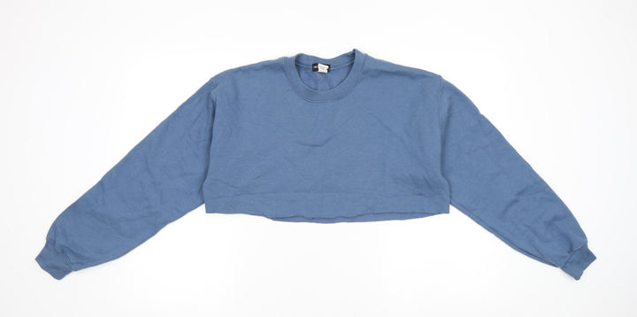 PRETTYLITTLETHING Womens Blue Cotton Pullover Sweatshirt Size M Pullover