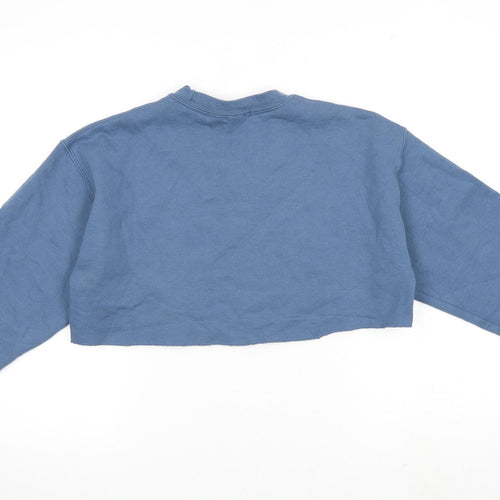PRETTYLITTLETHING Womens Blue Cotton Pullover Sweatshirt Size M Pullover