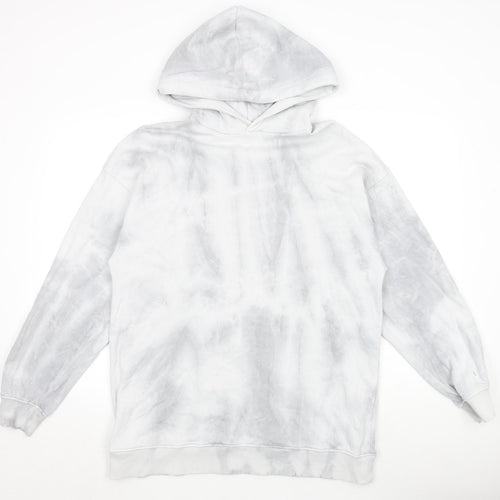 Zara Womens Grey Cotton Pullover Hoodie Size M Pullover
