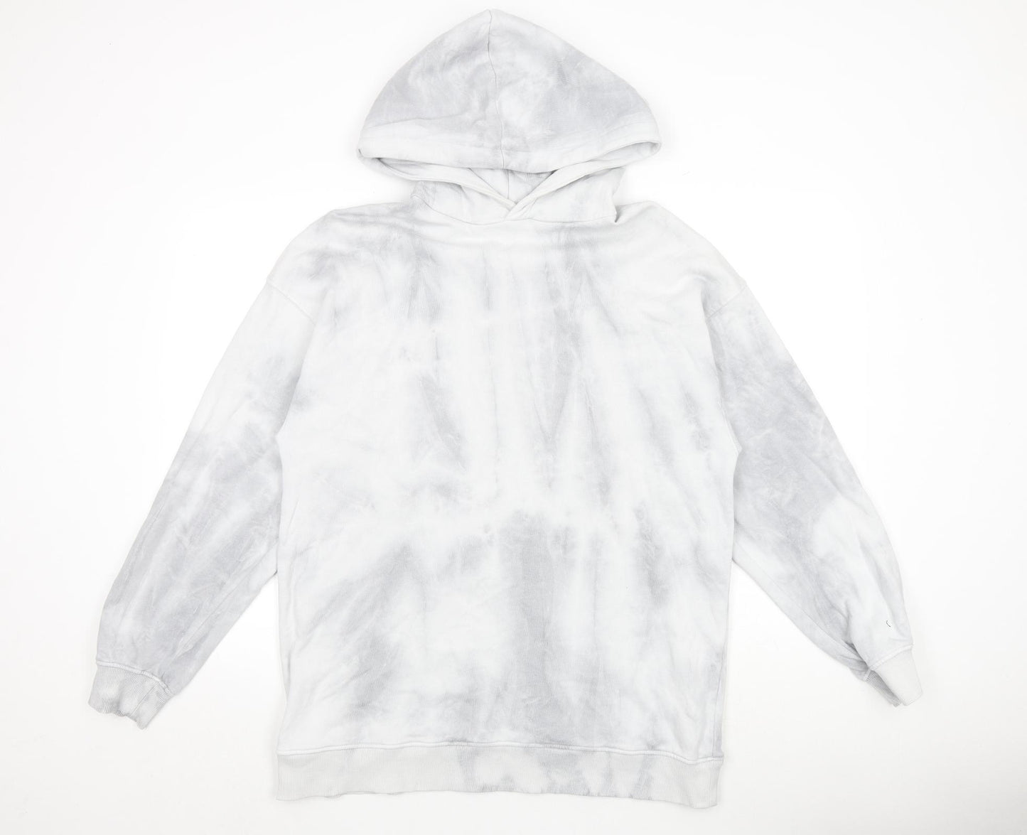 Zara Womens Grey Cotton Pullover Hoodie Size M Pullover