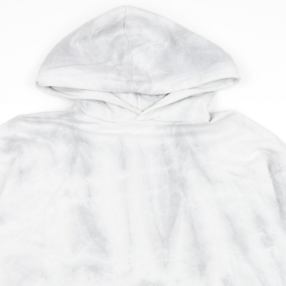 Zara Womens Grey Cotton Pullover Hoodie Size M Pullover