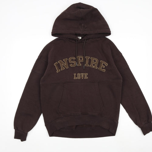River Island Womens Brown 100% Cotton Pullover Hoodie Size XS Pullover
