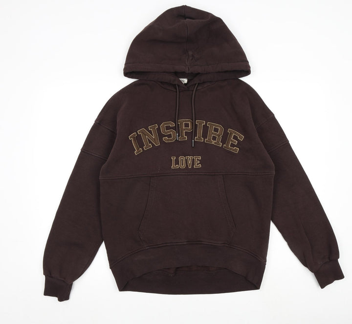 River Island Womens Brown 100% Cotton Pullover Hoodie Size XS Pullover