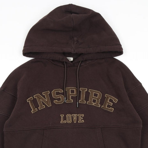 River Island Womens Brown 100% Cotton Pullover Hoodie Size XS Pullover