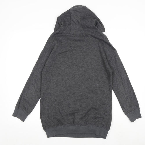NEXT Girls Grey Cotton Pullover Hoodie Size 11 Years Pullover