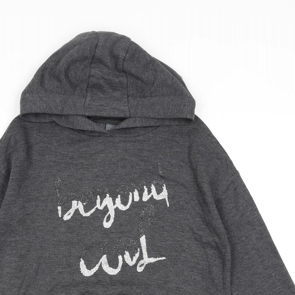 NEXT Girls Grey Cotton Pullover Hoodie Size 11 Years Pullover