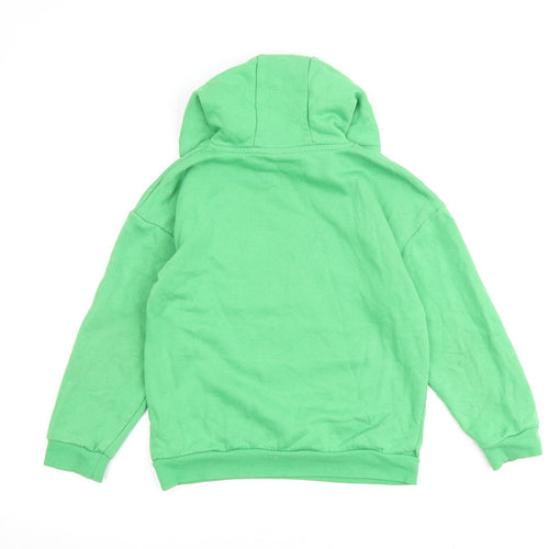 Minecraft Boys Green Cotton Pullover Hoodie Size 9-10 Years Pullover