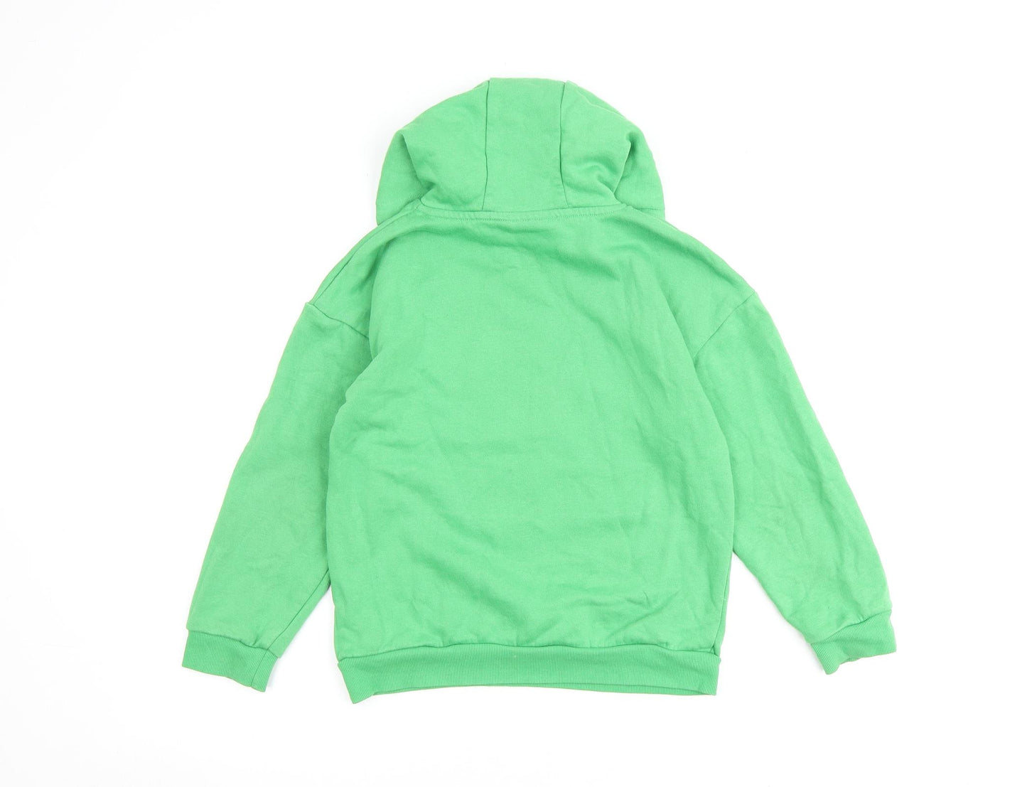 Minecraft Boys Green Cotton Pullover Hoodie Size 9-10 Years Pullover
