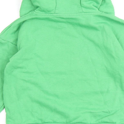Minecraft Boys Green Cotton Pullover Hoodie Size 9-10 Years Pullover