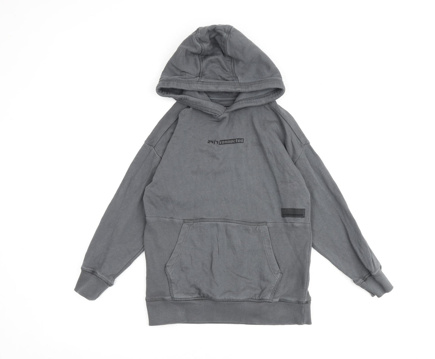 NEXT Boys Grey 100% Cotton Pullover Hoodie Size 8 Years Pullover