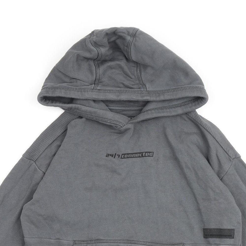 NEXT Boys Grey 100% Cotton Pullover Hoodie Size 8 Years Pullover