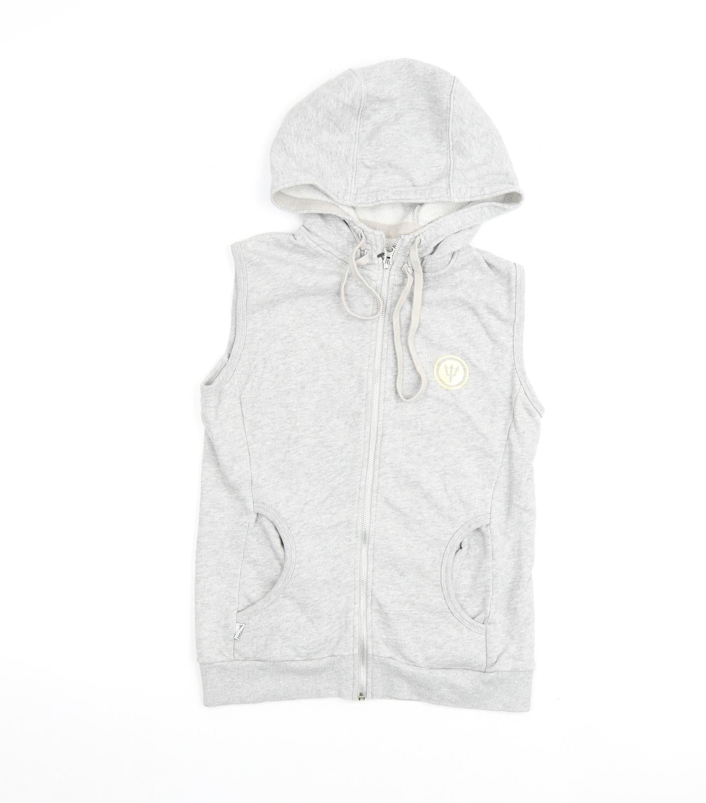 MOOKS Womens Green Cotton Full Zip Hoodie Size 8 Zip