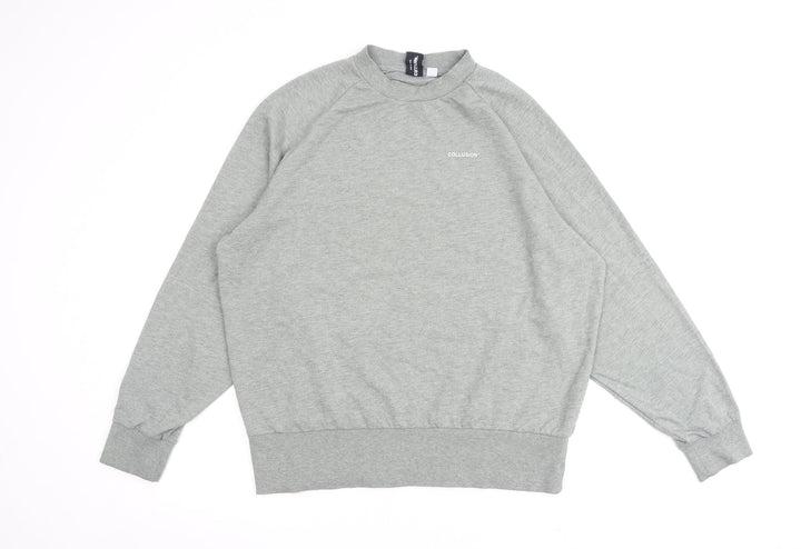 COLLUSION Womens Green Cotton Pullover Sweatshirt Size 8 Pullover