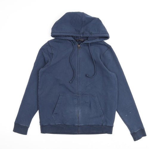 Marks and Spencer Womens Blue Cotton Full Zip Hoodie Size 10 Zip