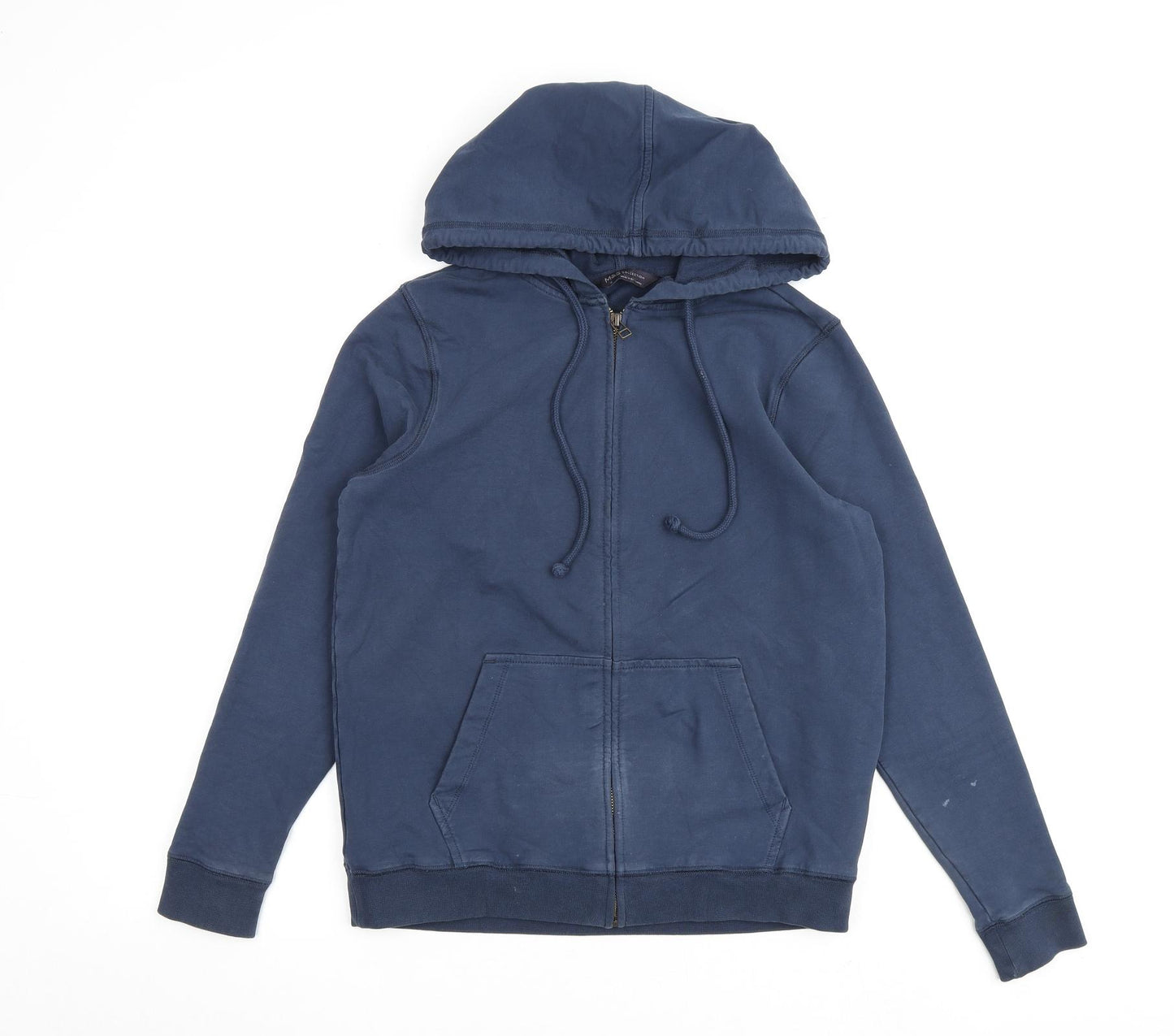 Marks and Spencer Womens Blue Cotton Full Zip Hoodie Size 10 Zip