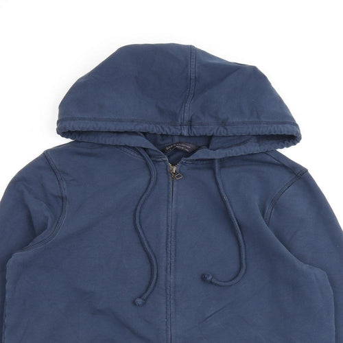 Marks and Spencer Womens Blue Cotton Full Zip Hoodie Size 10 Zip