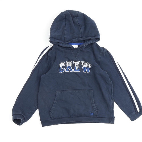 Crew Clothing Boys Blue 100% Cotton Pullover Hoodie Size 9-10 Years Pullover