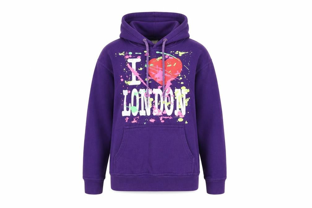 Capital London Womens Purple 100% Cotton Pullover Hoodie Size XS Pullover