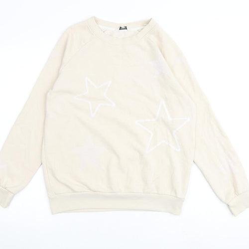 NEXT Womens Ivory Cotton Pullover Sweatshirt Size S Pullover