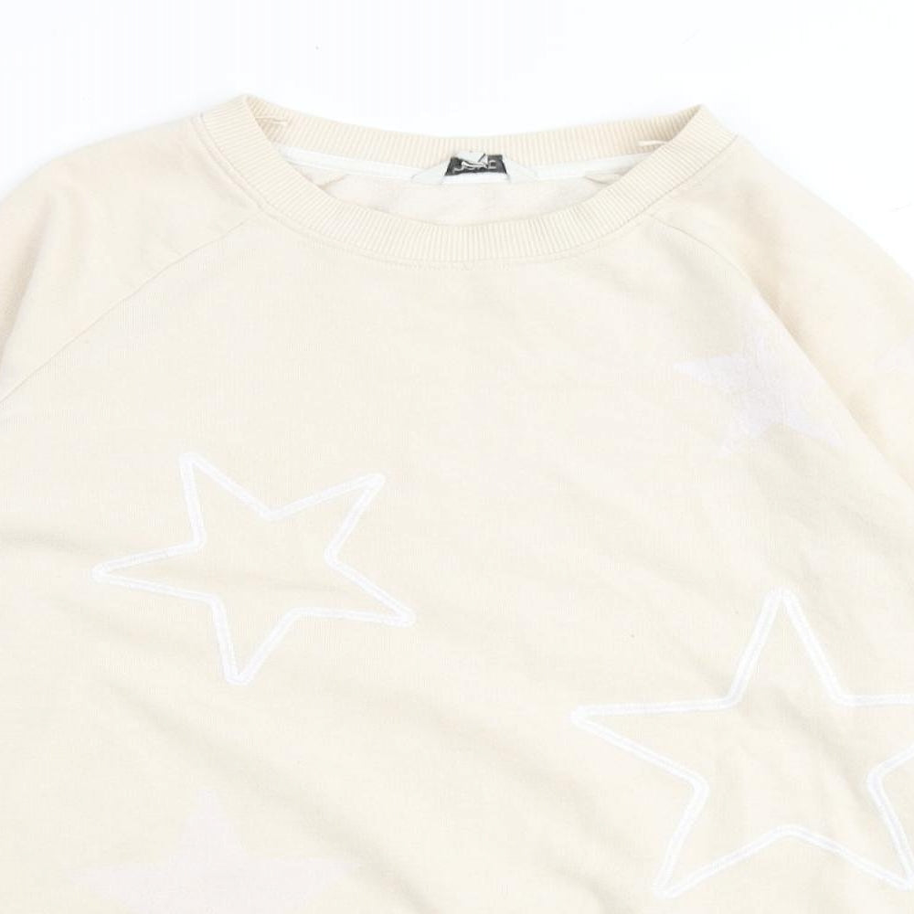 NEXT Womens Ivory Cotton Pullover Sweatshirt Size S Pullover