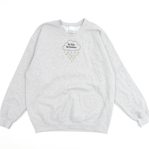 Lydia Lovegrove Womens Grey Cotton Pullover Sweatshirt Size L Pullover