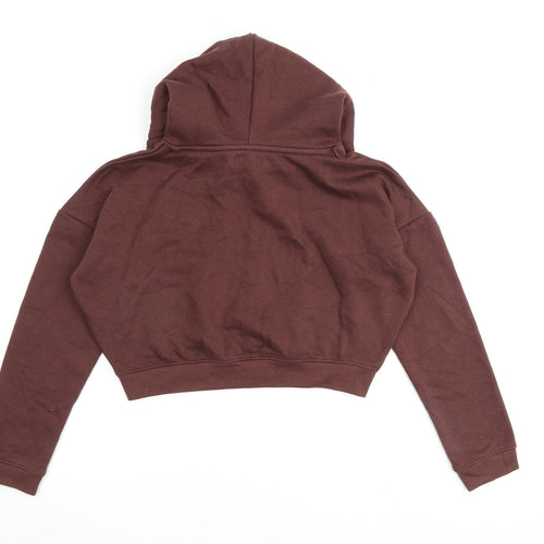 Pink Vanilla Womens Brown Cotton Pullover Hoodie Size S Pullover