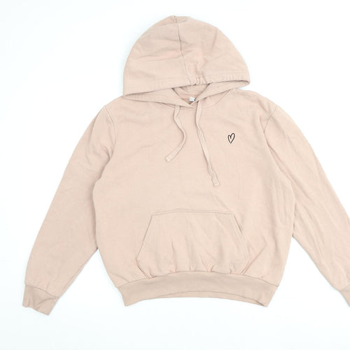 H&M Womens Pink Cotton Pullover Hoodie Size S Pullover