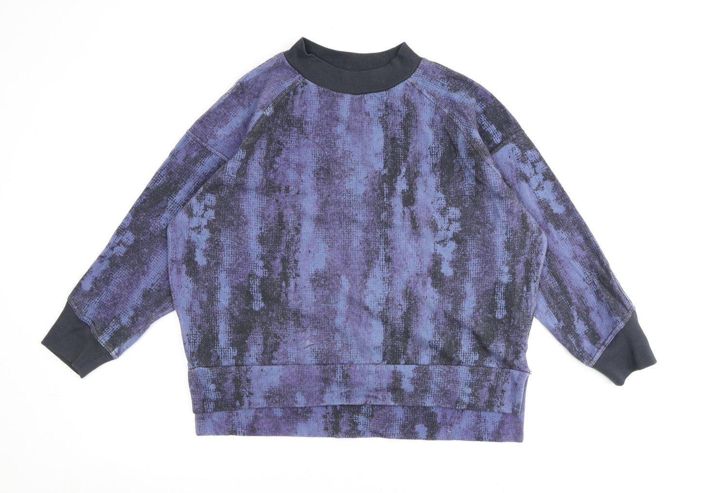Kin Womens Blue Geometric 100% Cotton Pullover Sweatshirt Size S Pullover