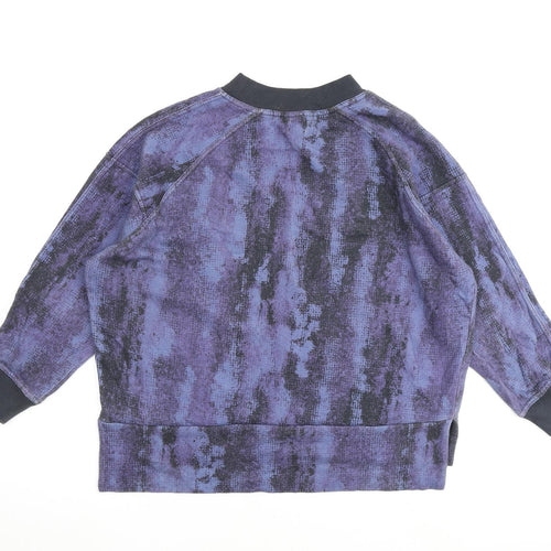 Kin Womens Blue Geometric 100% Cotton Pullover Sweatshirt Size S Pullover