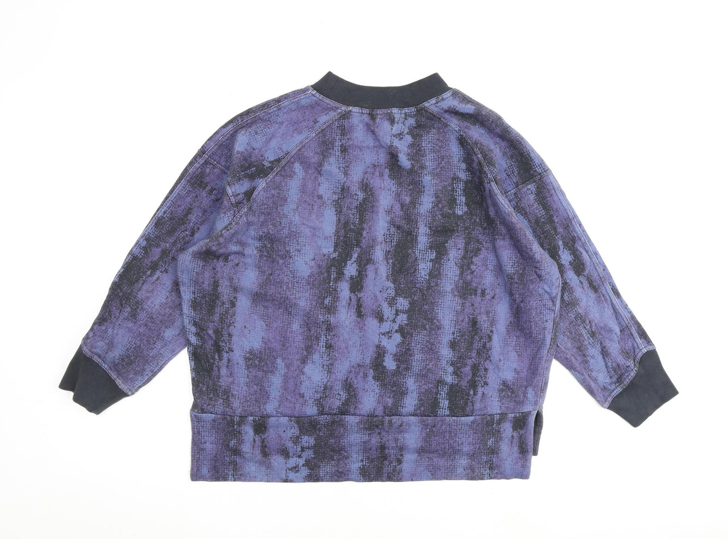 Kin Womens Blue Geometric 100% Cotton Pullover Sweatshirt Size S Pullover