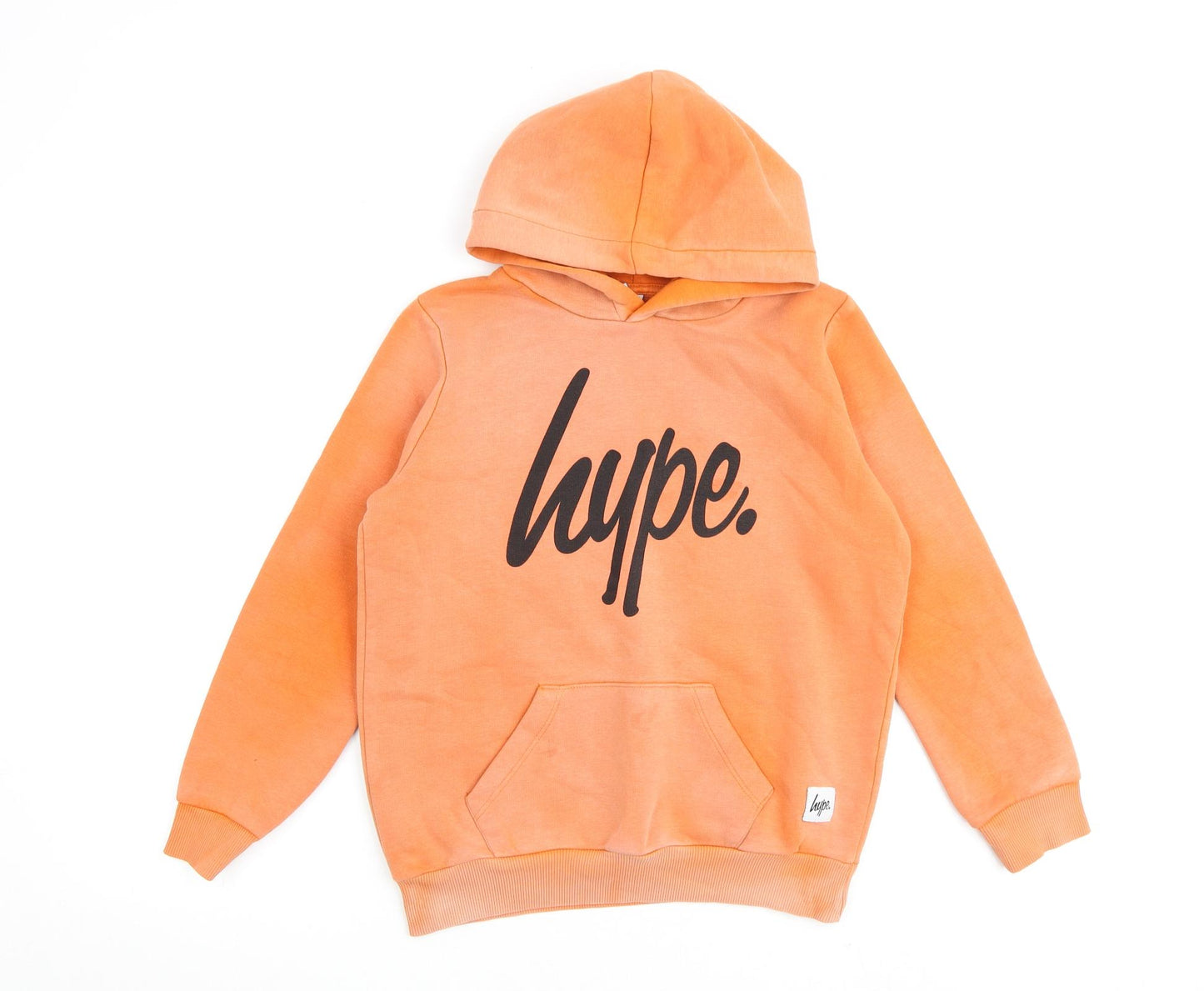 Hype Boys Orange Cotton Pullover Hoodie Size 11-12 Years Pullover