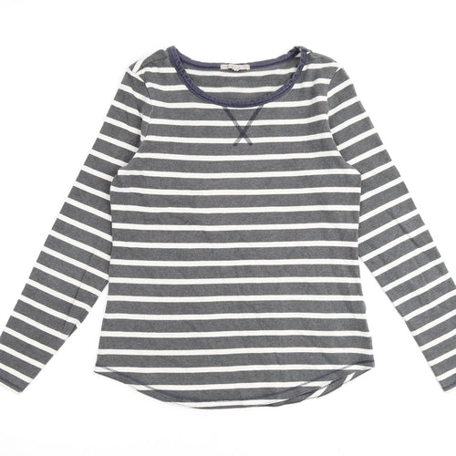 Gap Womens Grey Striped 100% Cotton Pullover Sweatshirt Size M Pullover