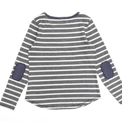 Gap Womens Grey Striped 100% Cotton Pullover Sweatshirt Size M Pullover
