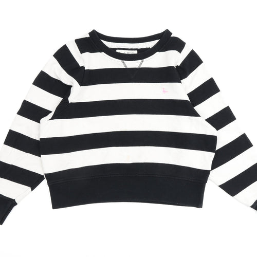 Jack Wills Womens Black Striped 100% Cotton Pullover Sweatshirt Size 10 Pullover