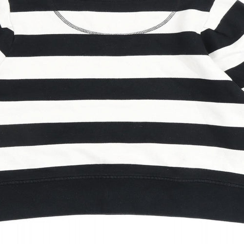 Jack Wills Womens Black Striped 100% Cotton Pullover Sweatshirt Size 10 Pullover