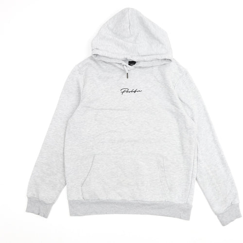 River Island Mens Grey Cotton Pullover Hoodie Size M