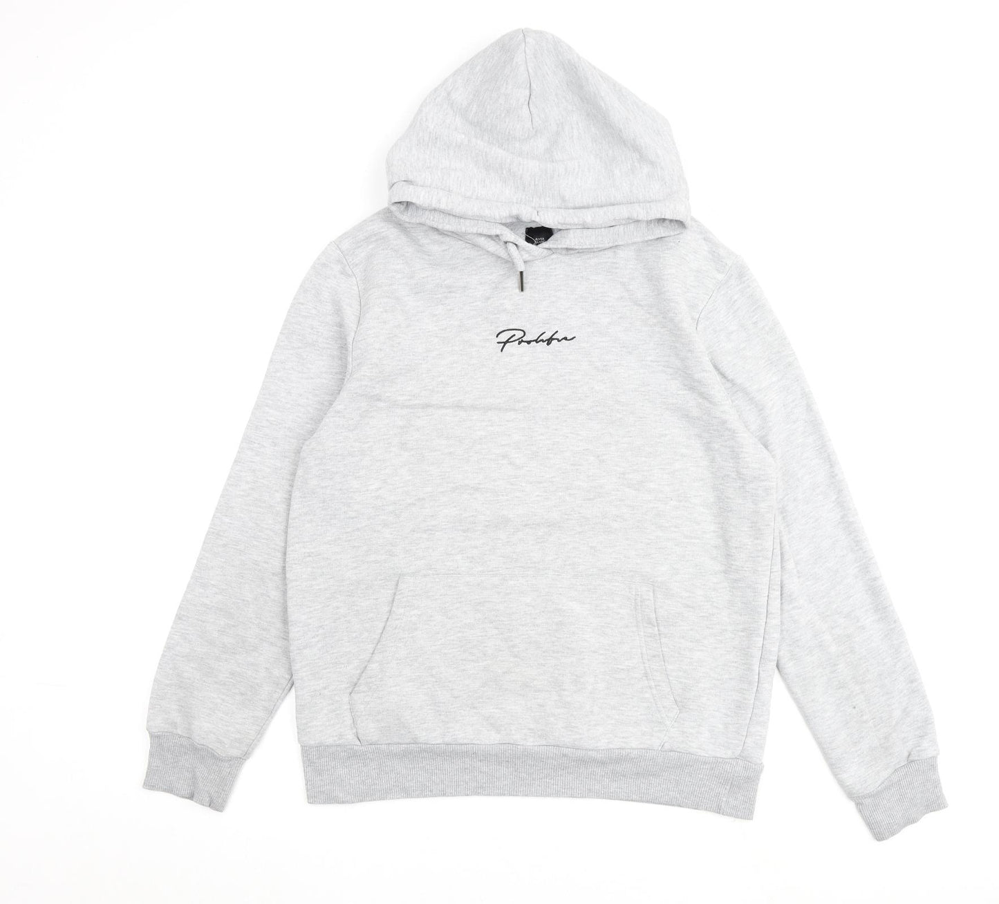 River Island Mens Grey Cotton Pullover Hoodie Size M