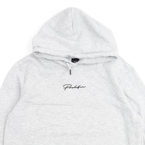 River Island Mens Grey Cotton Pullover Hoodie Size M
