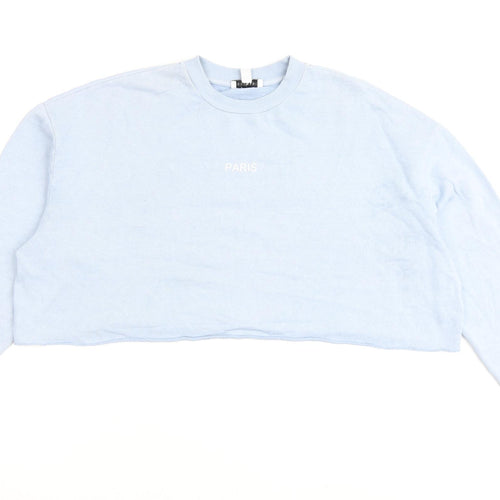 Topshop Womens Blue Cotton Pullover Sweatshirt Size 12 Pullover