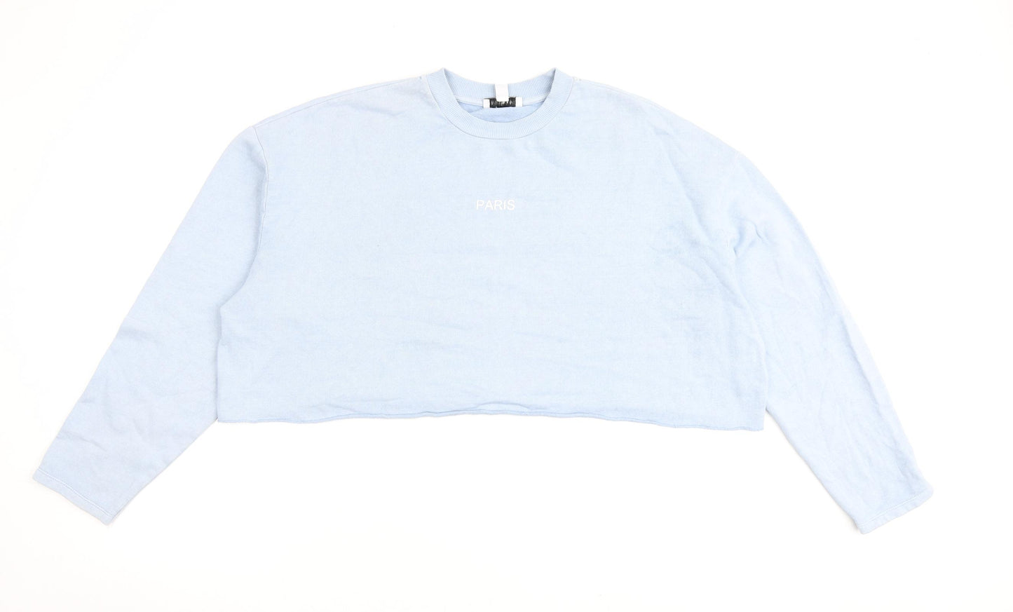 Topshop Womens Blue Cotton Pullover Sweatshirt Size 12 Pullover