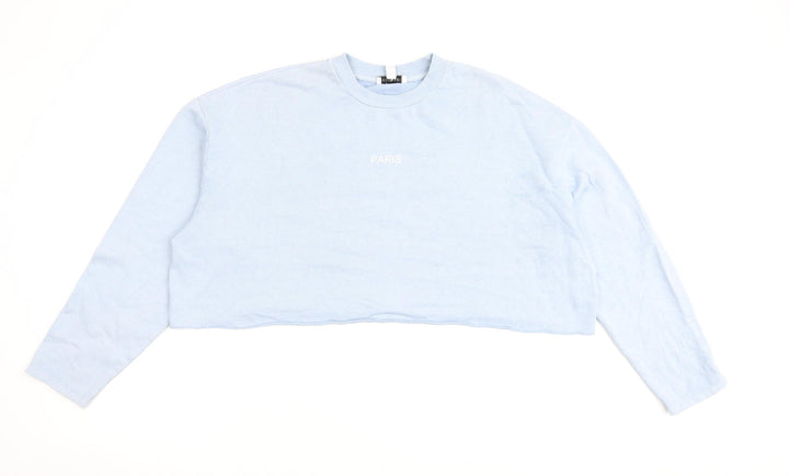 Topshop Womens Blue Cotton Pullover Sweatshirt Size 12 Pullover
