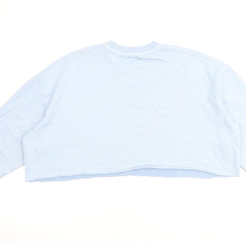 Topshop Womens Blue Cotton Pullover Sweatshirt Size 12 Pullover