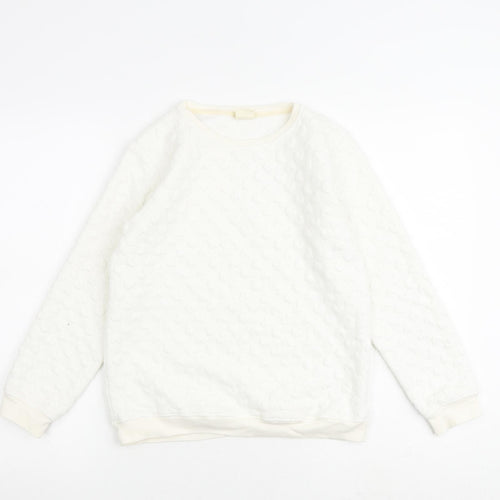 Zara Girls Ivory Polyester Pullover Sweatshirt Size 11-12 Years Pullover