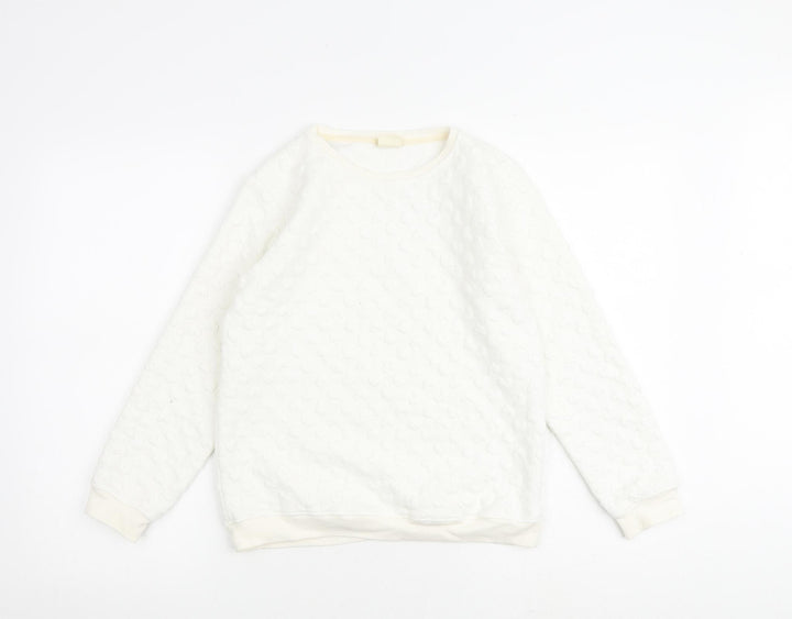 Zara Girls Ivory Polyester Pullover Sweatshirt Size 11-12 Years Pullover