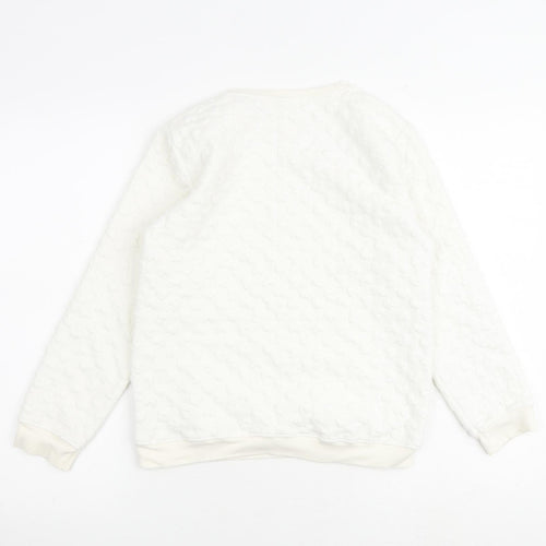 Zara Girls Ivory Polyester Pullover Sweatshirt Size 11-12 Years Pullover